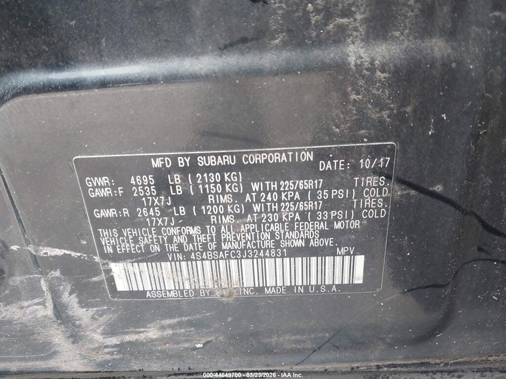 4S4BSAFC3J3244831 2018 SUBARU OUTBACK photo no. 9
