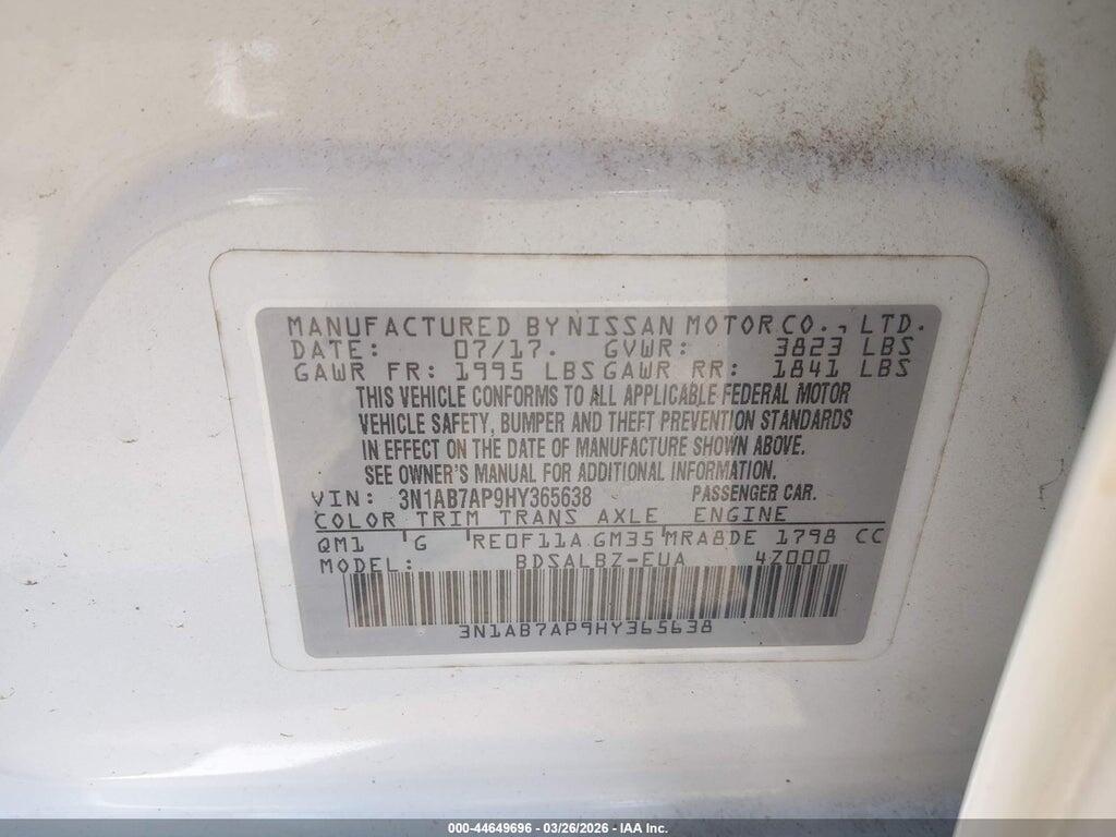 3N1AB7AP9HY365638 2017 NISSAN SENTRA photo no. 9