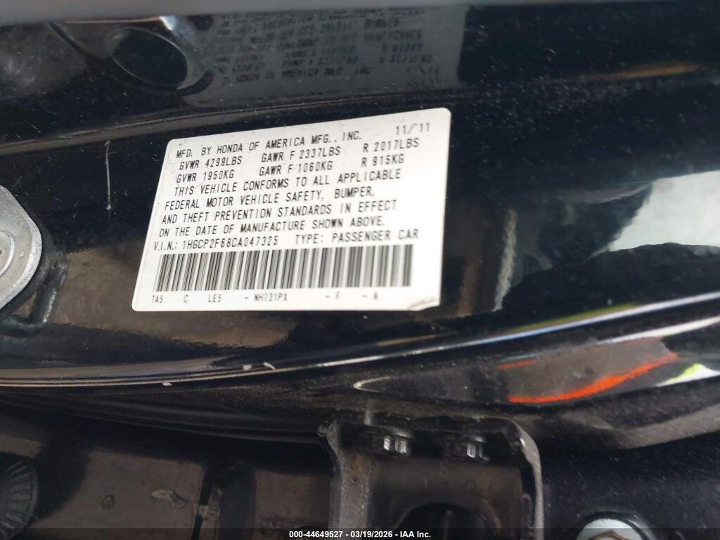 1HGCP2F68CA047325 2012 HONDA ACCORD photo no. 9