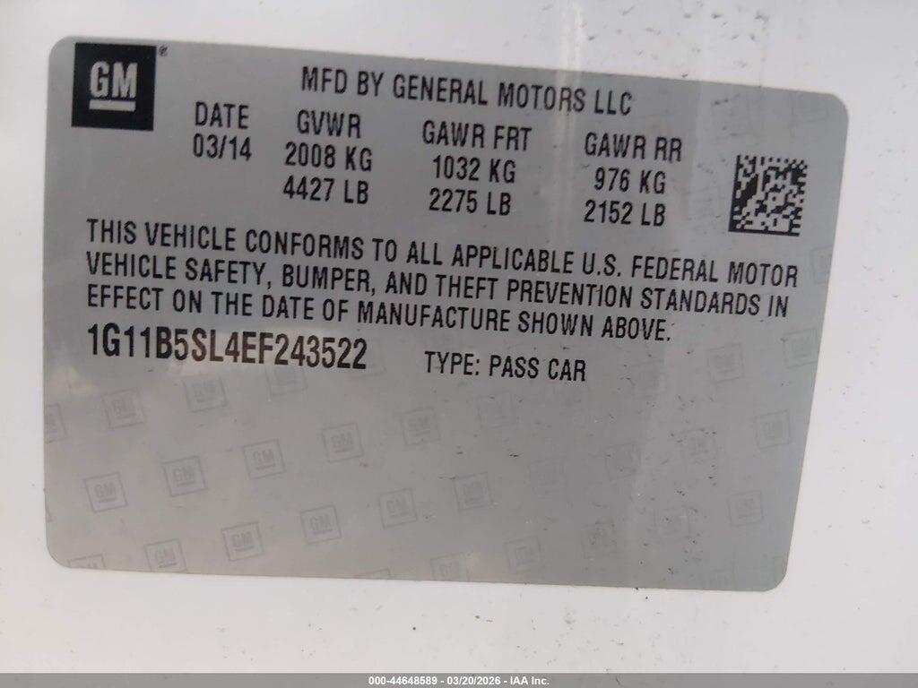 1G11B5SL4EF243522 2014 CHEVROLET MALIBU photo no. 9