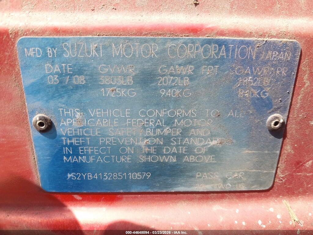 JS2YB413285110579 2008 SUZUKI SX4 photo no. 9