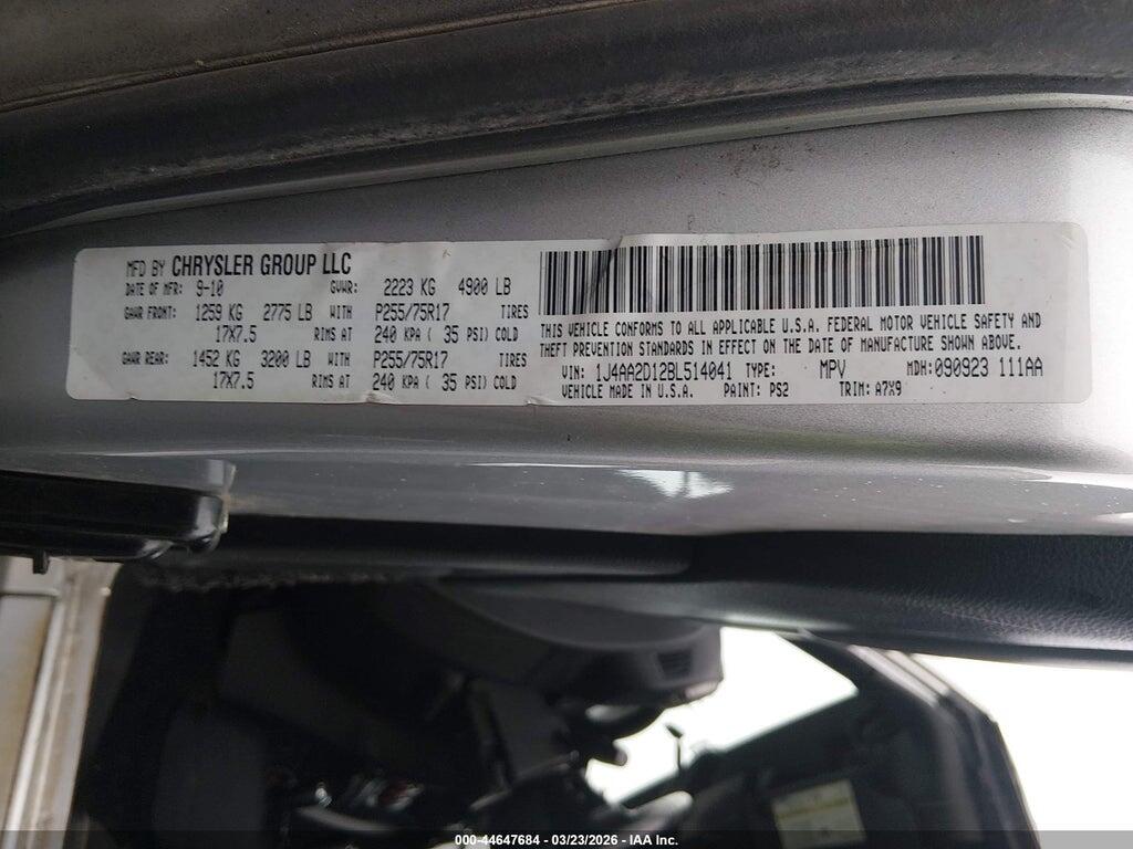 1J4AA2D12BL514041 2011 JEEP WRANGLER photo no. 9