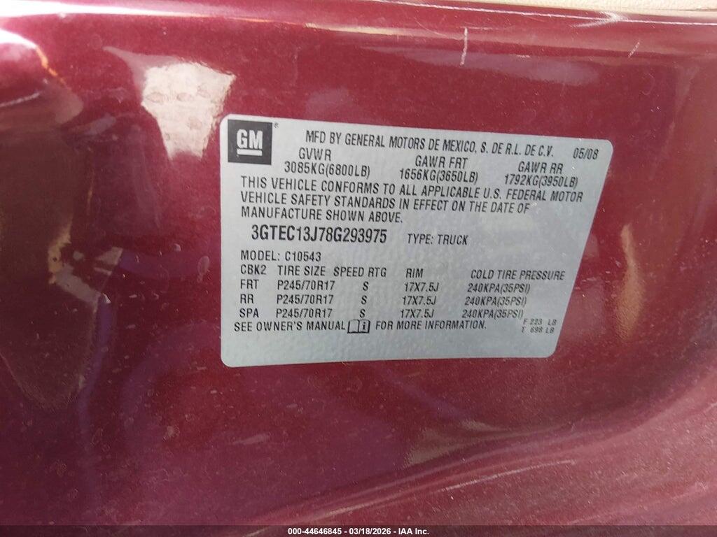3GTEC13J78G293975 2008 GMC SIERRA 1500 photo no. 9