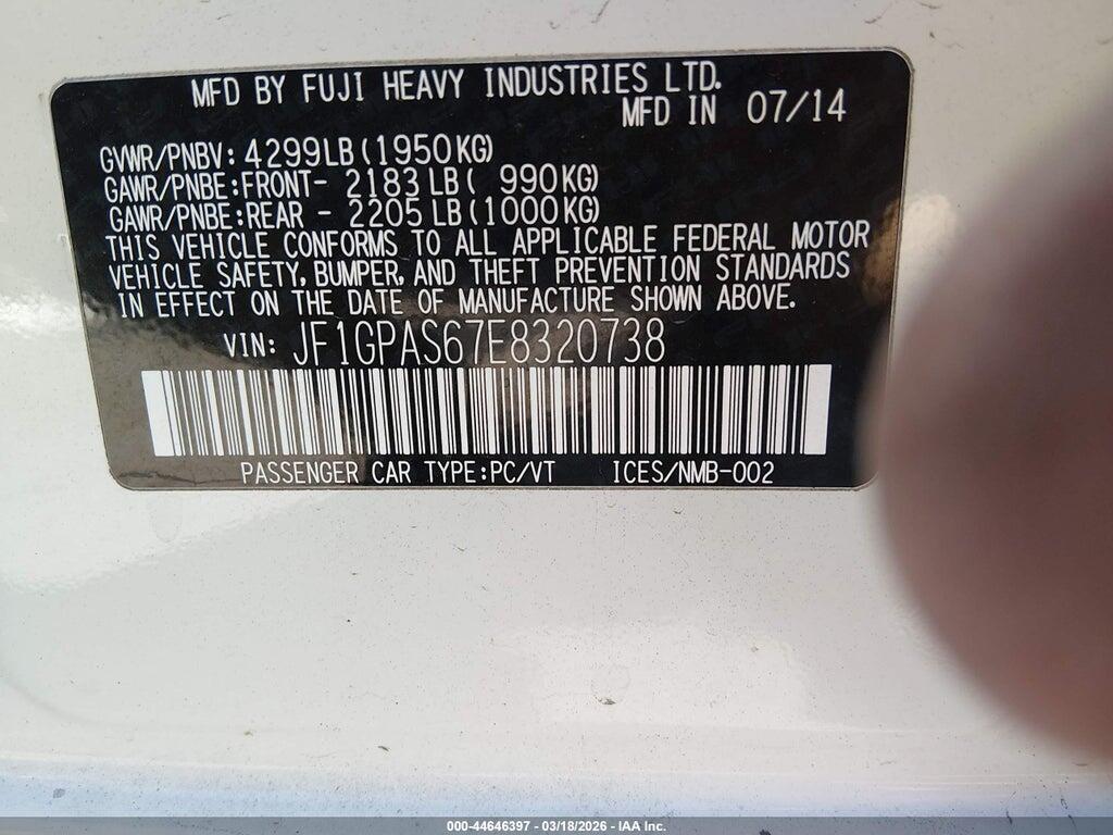 JF1GPAS67E8320738 2014 SUBARU IMPREZA photo no. 9