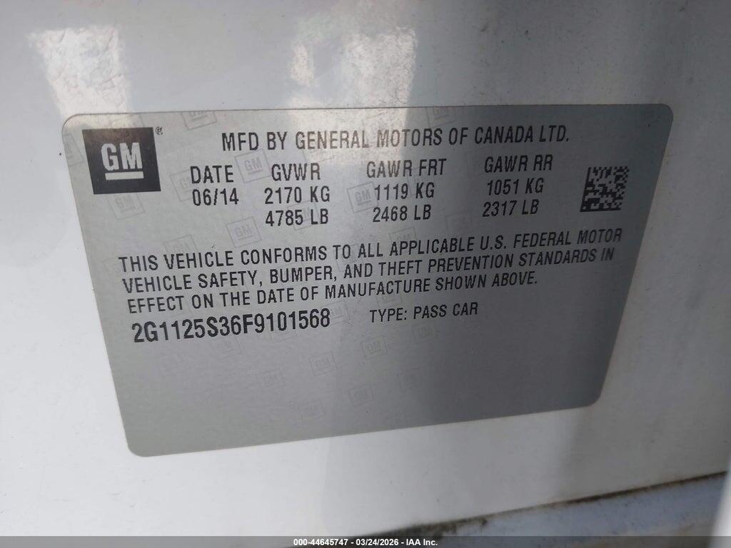 2G1125S36F9101568 2015 CHEVROLET IMPALA photo no. 9