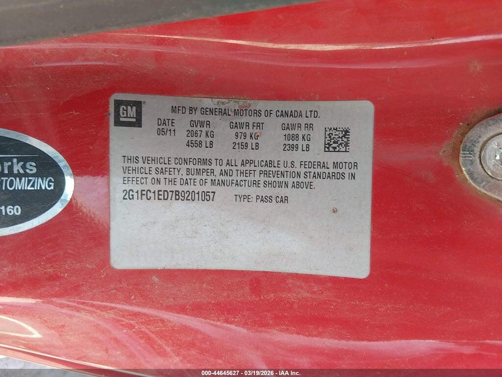2G1FC1ED7B9201057 2011 CHEVROLET CAMARO photo no. 9