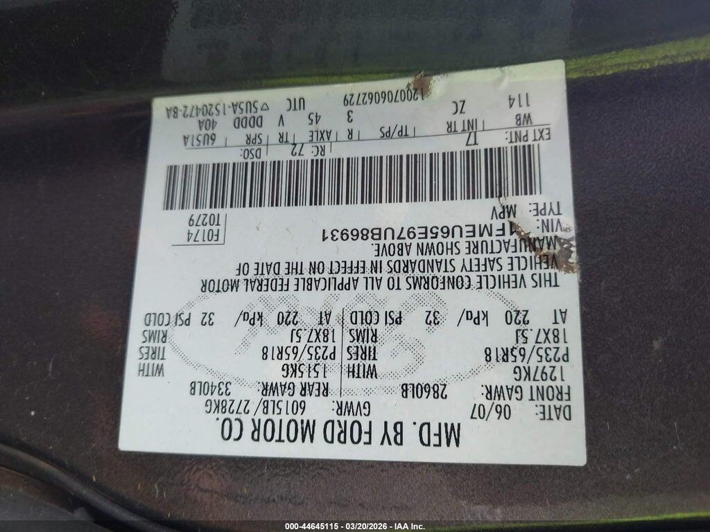 1FMEU65E97UB86931 2007 FORD EXPLORER photo no. 9