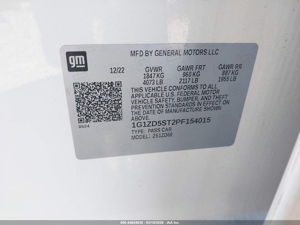 1G1ZD5ST2PF154015 2023 CHEVROLET MALIBU photo no. 9