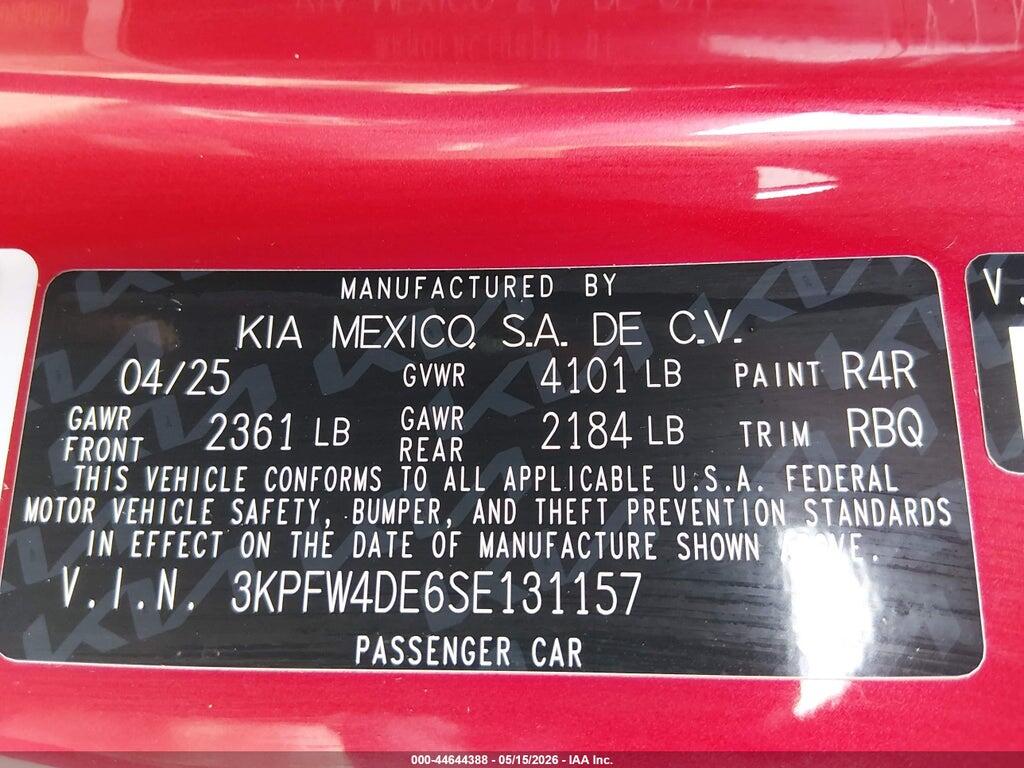 3KPFW4DE6SE131157 2025 KIA K4 photo no. 9