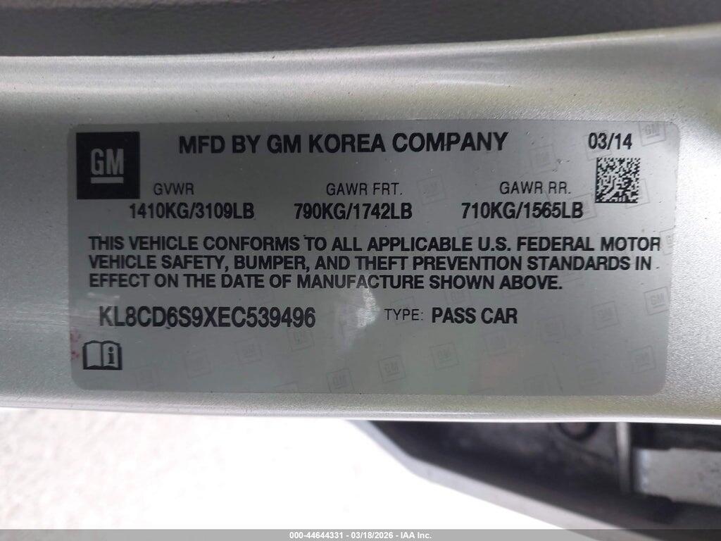 KL8CD6S9XEC539496 2014 CHEVROLET SPARK photo no. 9