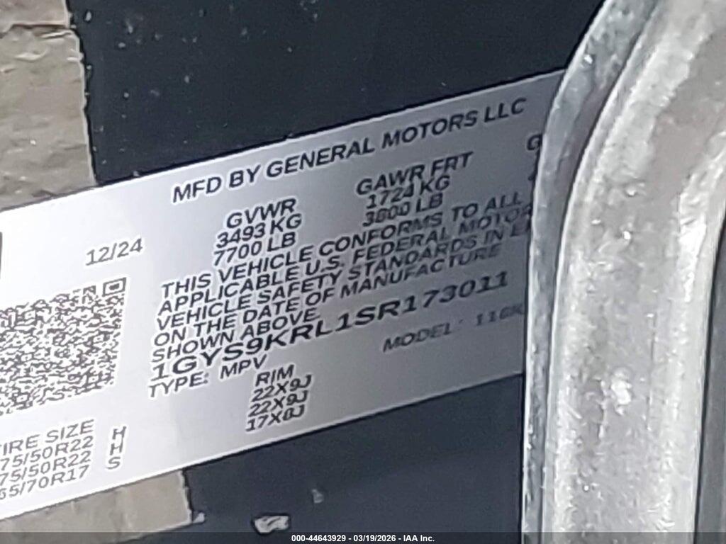1GYS9KRL1SR173011 2025 CADILLAC ESCALADE ESV photo no. 9