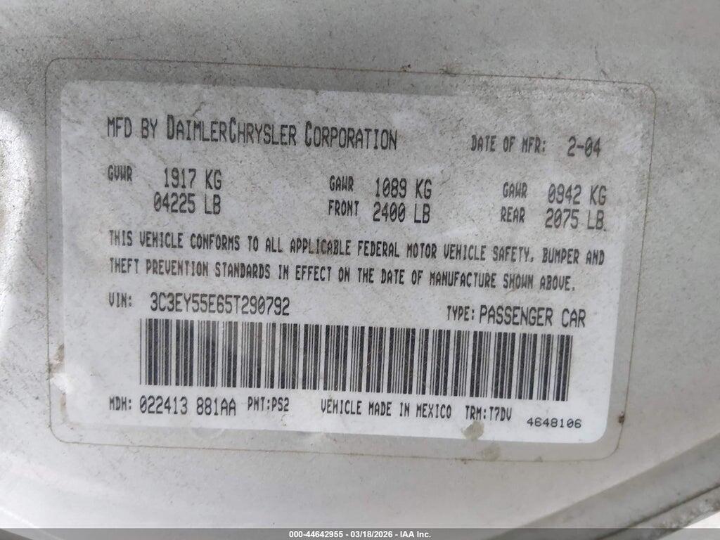 3C3EY55E65T290792 2005 CHRYSLER PT CRUISER photo no. 9