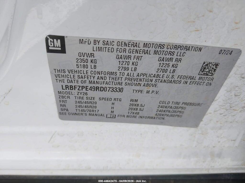 LRBFZPE49RD073330 2024 BUICK ENVISION photo no. 9