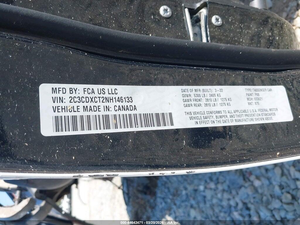 2C3CDXCT2NH146133 2022 DODGE CHARGER photo no. 9