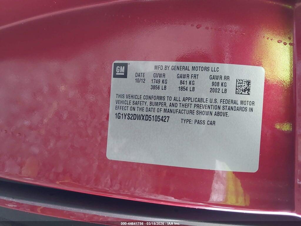 1G1YS2DWXD5105427 2013 CHEVROLET CORVETTE photo no. 9