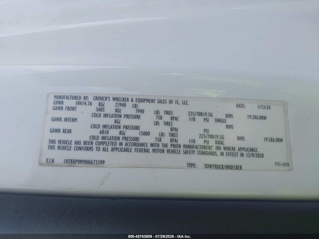 1HTKHPVM9NH673399 2022 CHEVROLET SILVERADO 4500HD photo no. 8