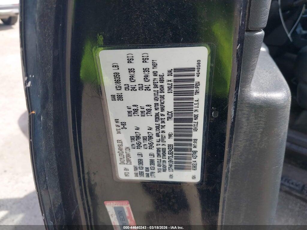 1D7HA16N73J624228 2003 DODGE RAM 1500 photo no. 9