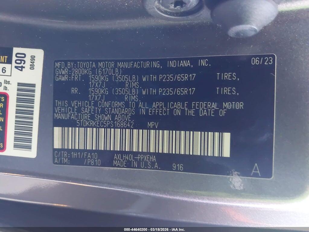 5TDKRKEC5PS168642 2023 TOYOTA SIENNA photo no. 9