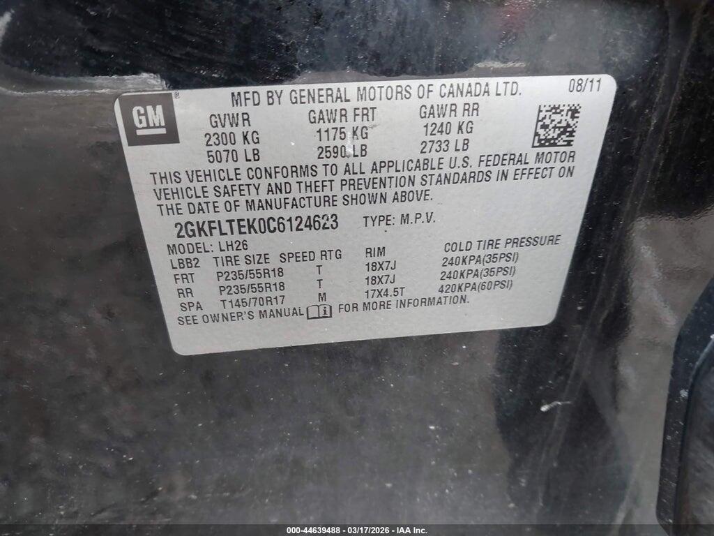 2GKFLTEK0C6124623 2012 GMC TERRAIN photo no. 9
