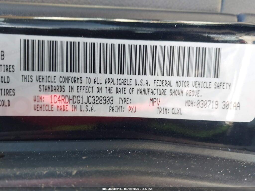1C4RDHDG1JC328903 2018 DODGE DURANGO photo no. 9
