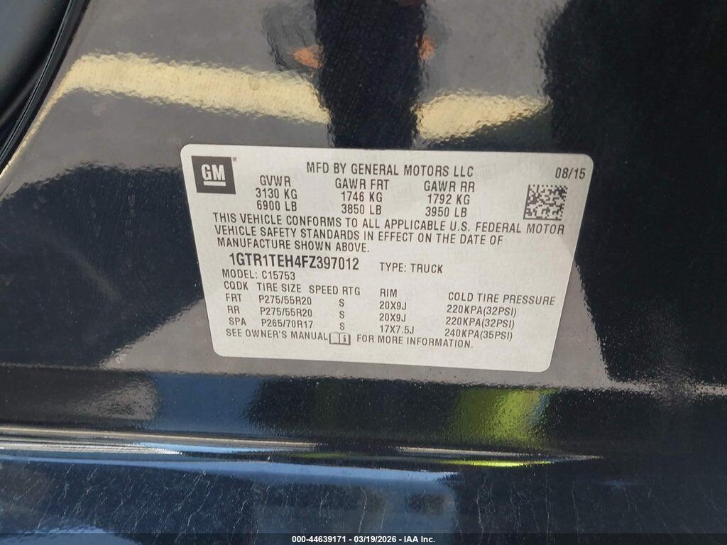 1GTR1TEH4FZ397012 2015 GMC SIERRA 1500 photo no. 9