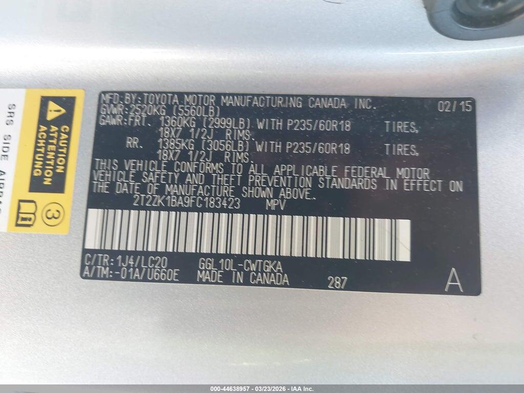 2T2ZK1BA9FC183423 2015 LEXUS RX 350 photo no. 9