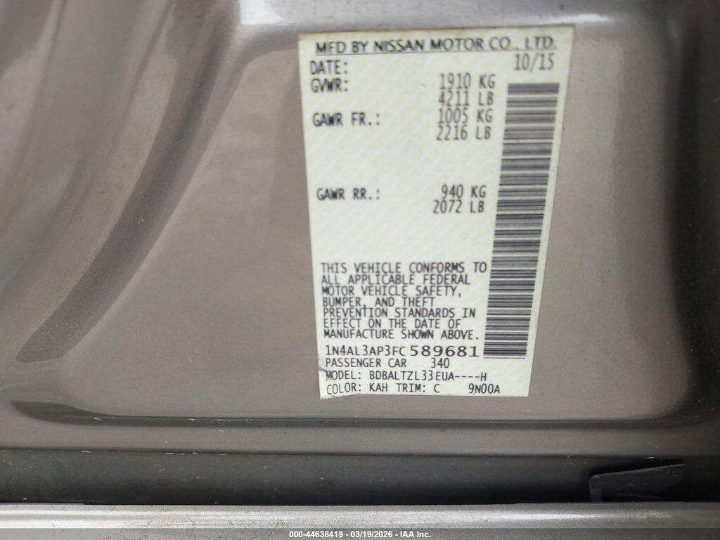 1N4AL3AP3FC589681 2015 NISSAN ALTIMA photo no. 9