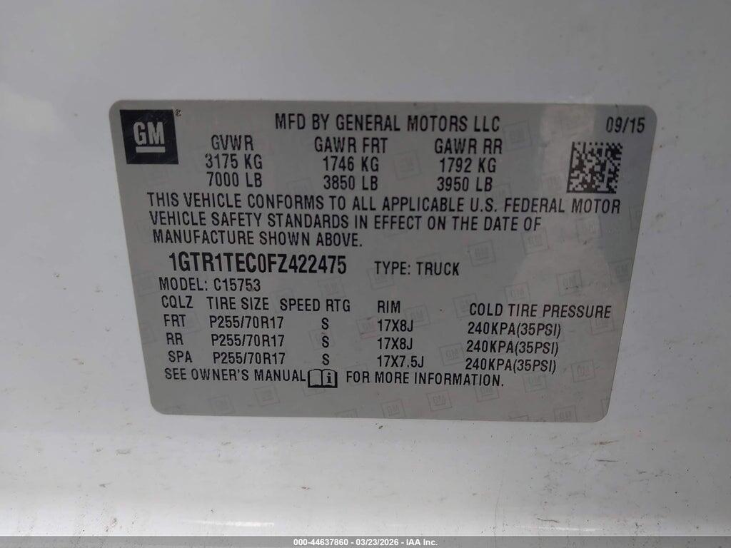 1GTR1TEC0FZ422475 2015 GMC SIERRA 1500 photo no. 9