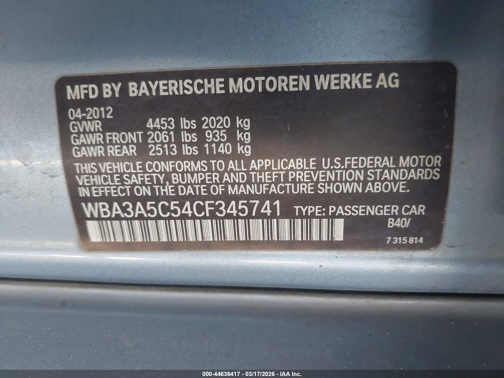 WBA3A5C54CF345741 2012 BMW 328I photo no. 9