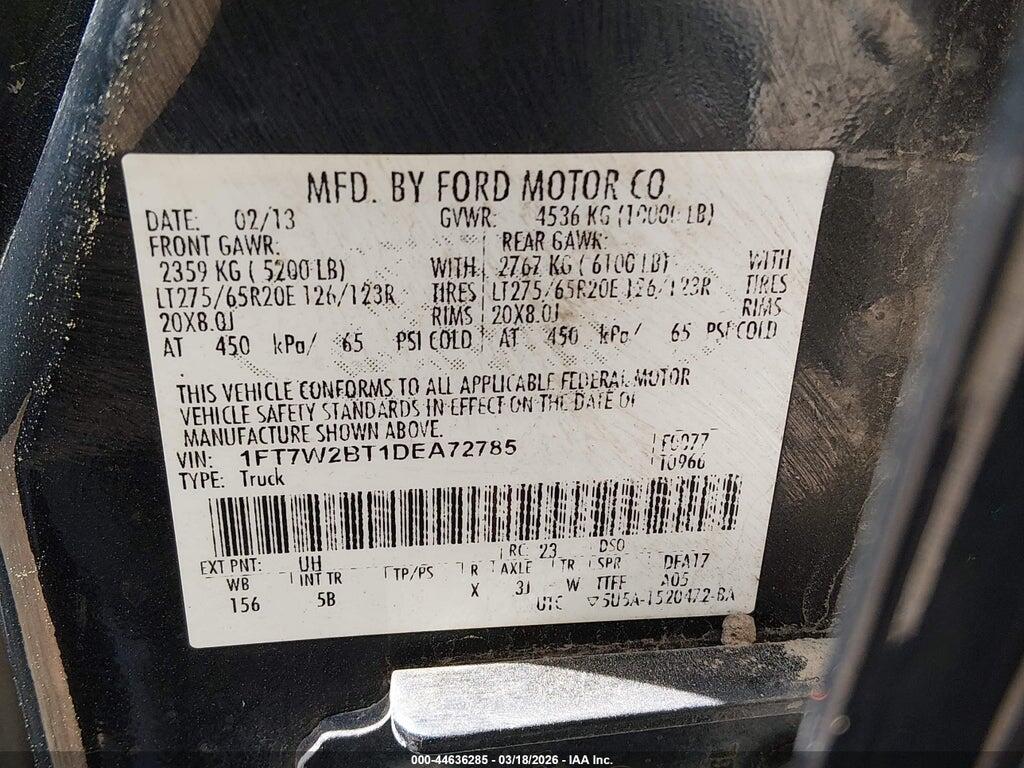 1FT7W2BT1DEA72785 2013 FORD F-250 photo no. 9