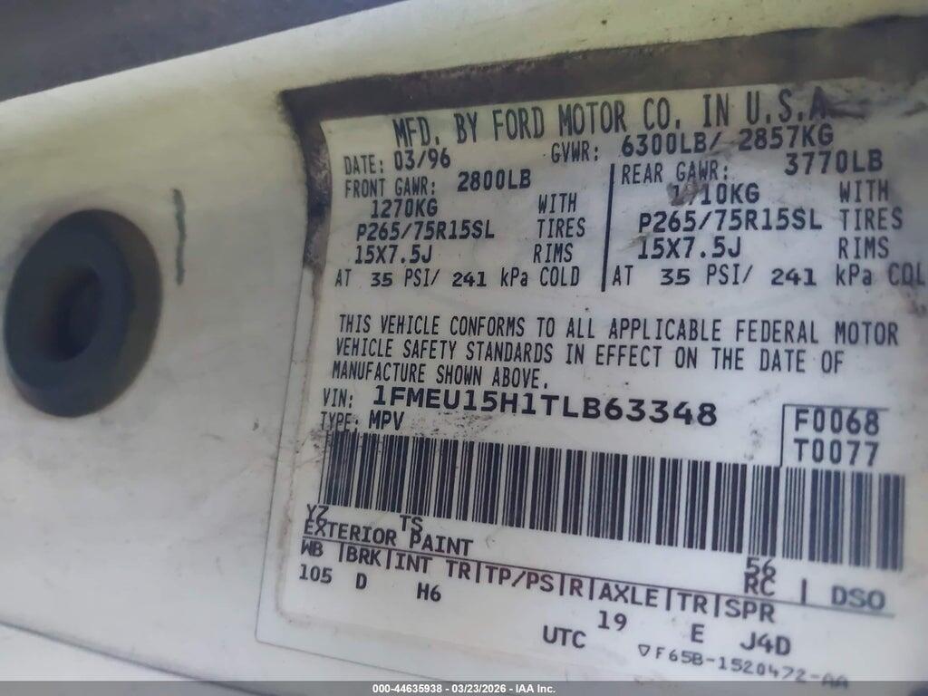 1FMEU15H1TLB63348 1996 FORD BRONCO photo no. 9