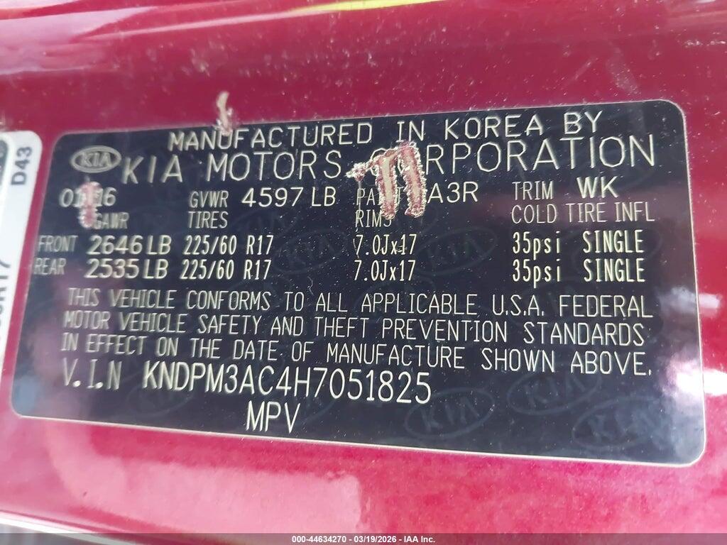 KNDPM3AC4H7051825 2017 KIA SPORTAGE photo no. 9