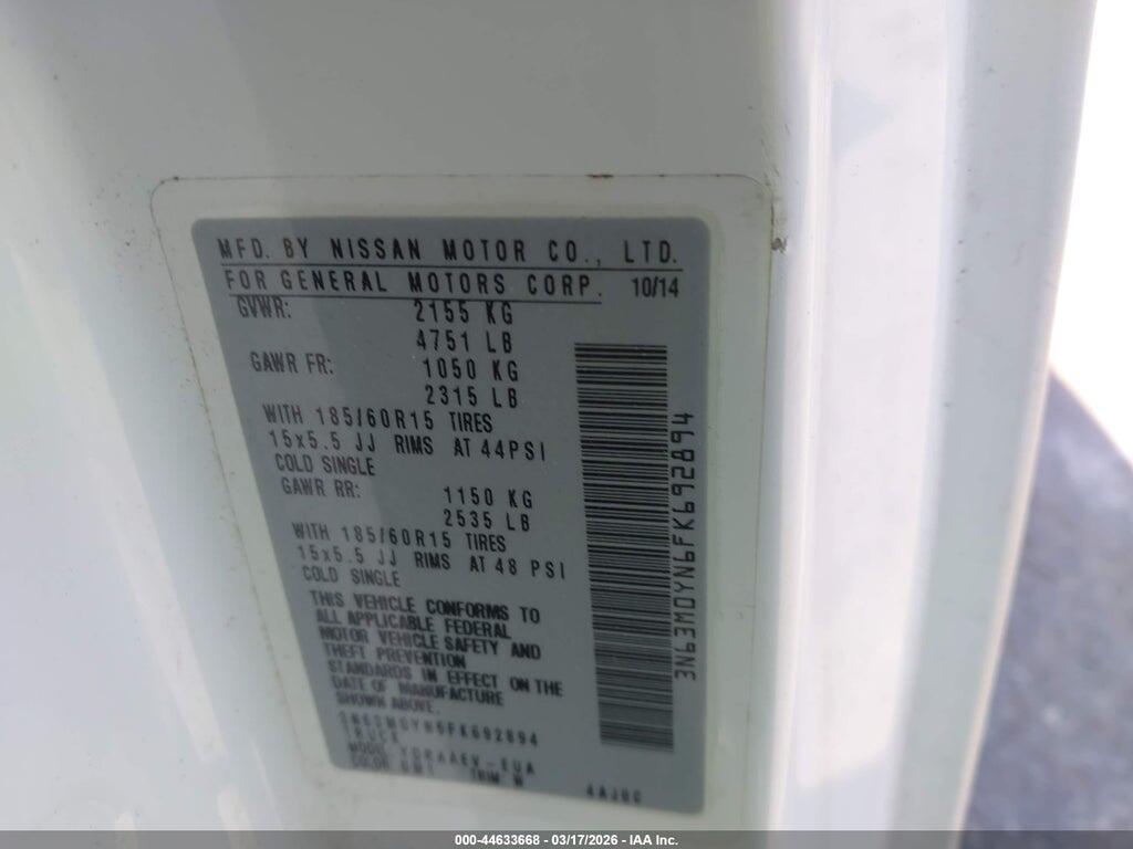 3N63M0YN6FK692894 2015 CHEVROLET CITY EXPRESS photo no. 9