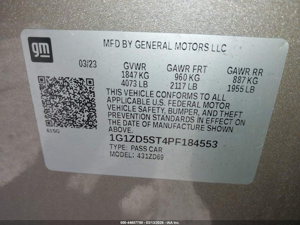 1G1ZD5ST4PF184553 2023 CHEVROLET MALIBU photo no. 9
