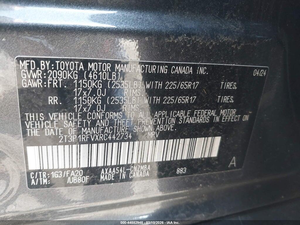 2T3P1RFVXRC442734 2024 TOYOTA RAV4 photo no. 9