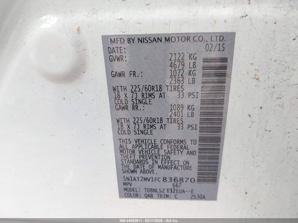 5N1AT2MV1FC836870 2015 NISSAN ROGUE photo no. 9