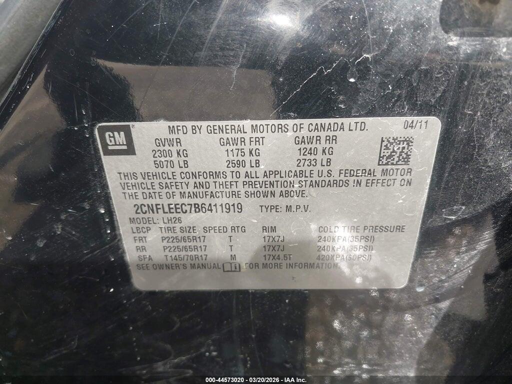 2CNFLEEC7B6411919 2011 CHEVROLET EQUINOX photo no. 9