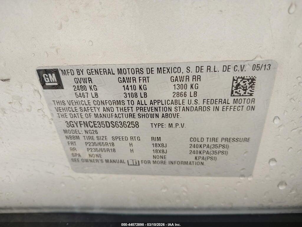 3GYFNCE35DS636258 2013 CADILLAC SRX photo no. 9