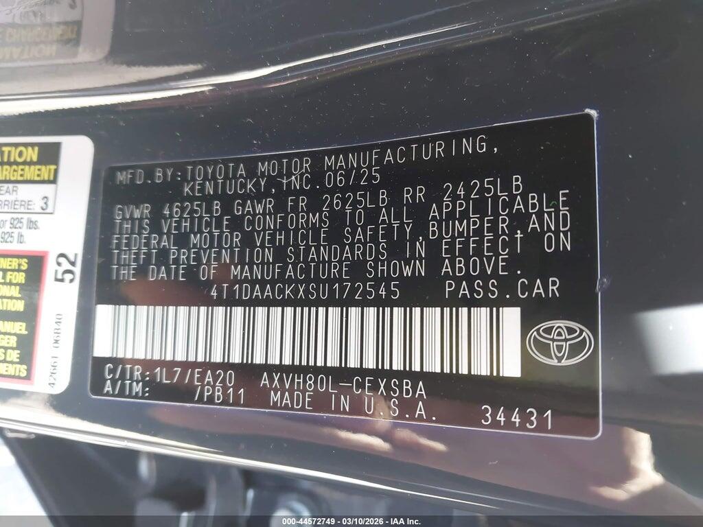 4T1DAACKXSU172545 2025 TOYOTA CAMRY photo no. 9