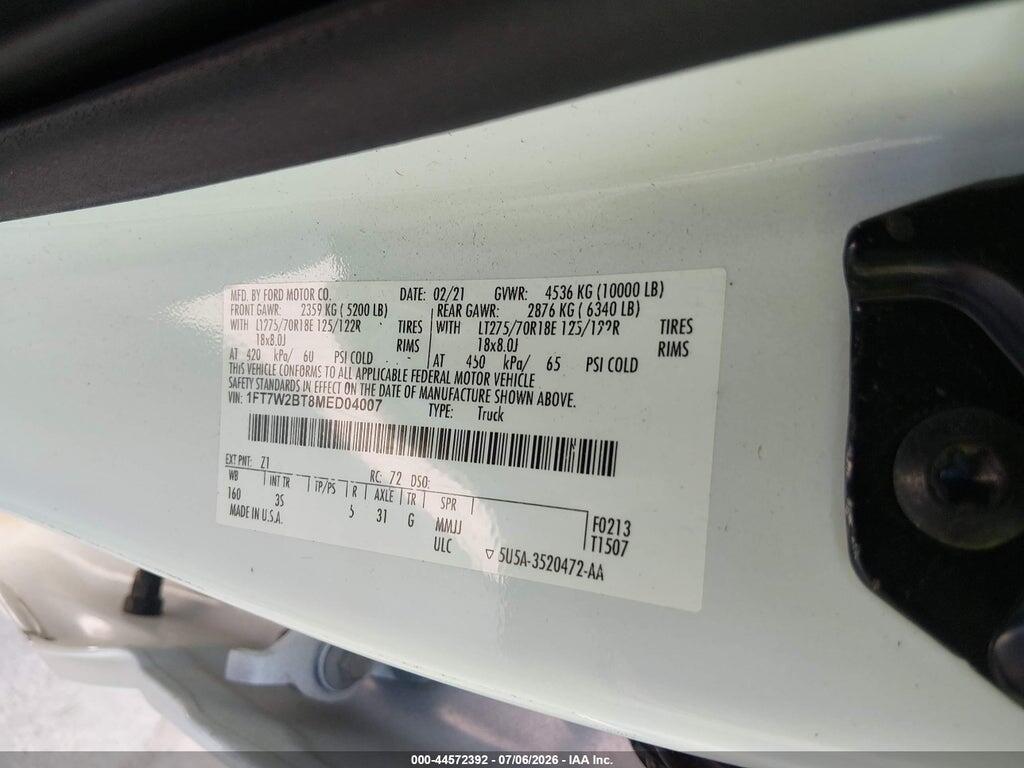 1FT7W2BT8MED04007 2021 FORD F-250 photo no. 9