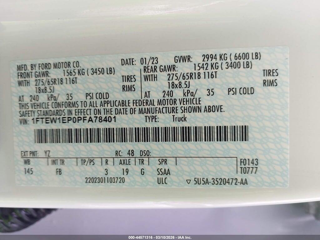 1FTEW1EP0PFA78401 2023 FORD F-150 photo no. 9