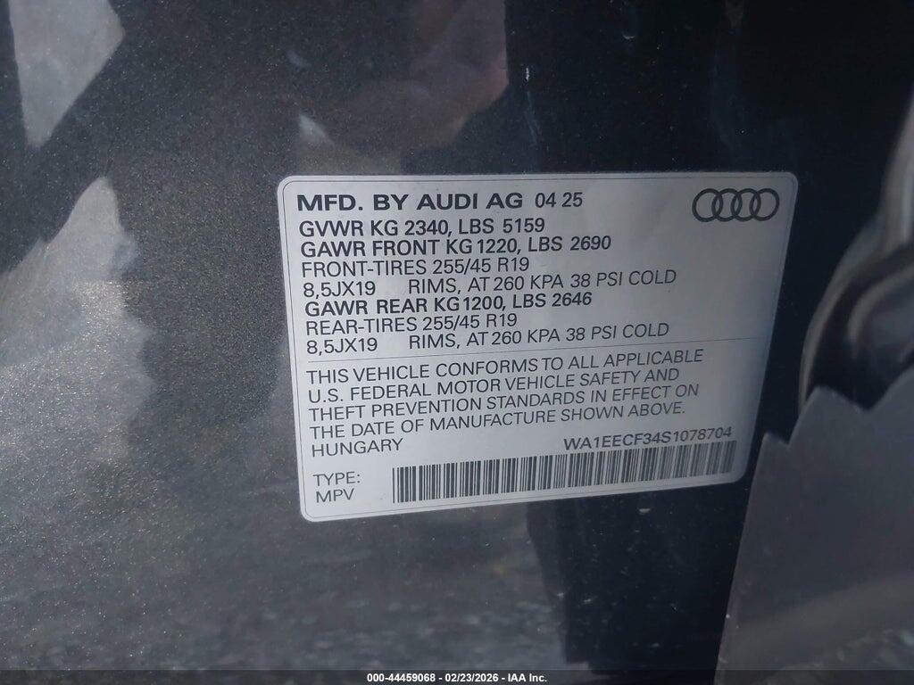 WA1EECF34S1078704 2025 AUDI Q3 photo no. 9