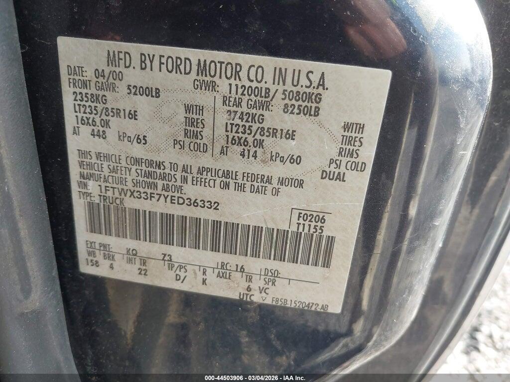 1FTWX33F7YED36332 2000 FORD F-350 photo no. 8