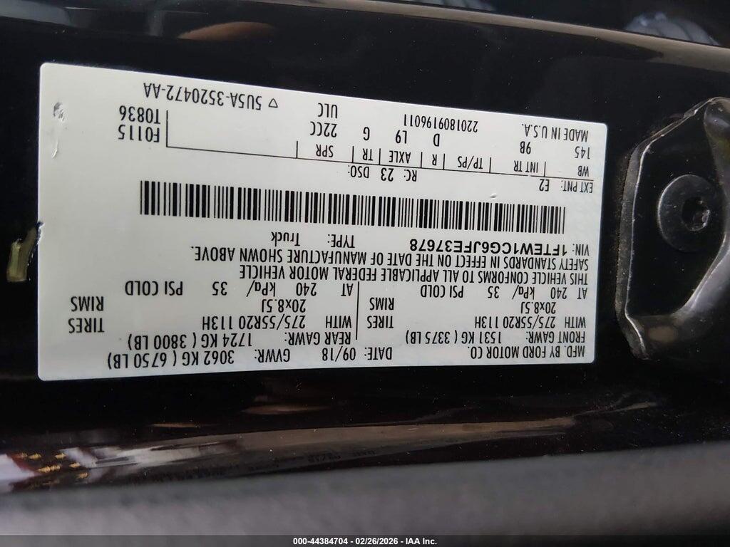 1FTEW1CG6JFE37678 2018 FORD F-150 photo no. 9