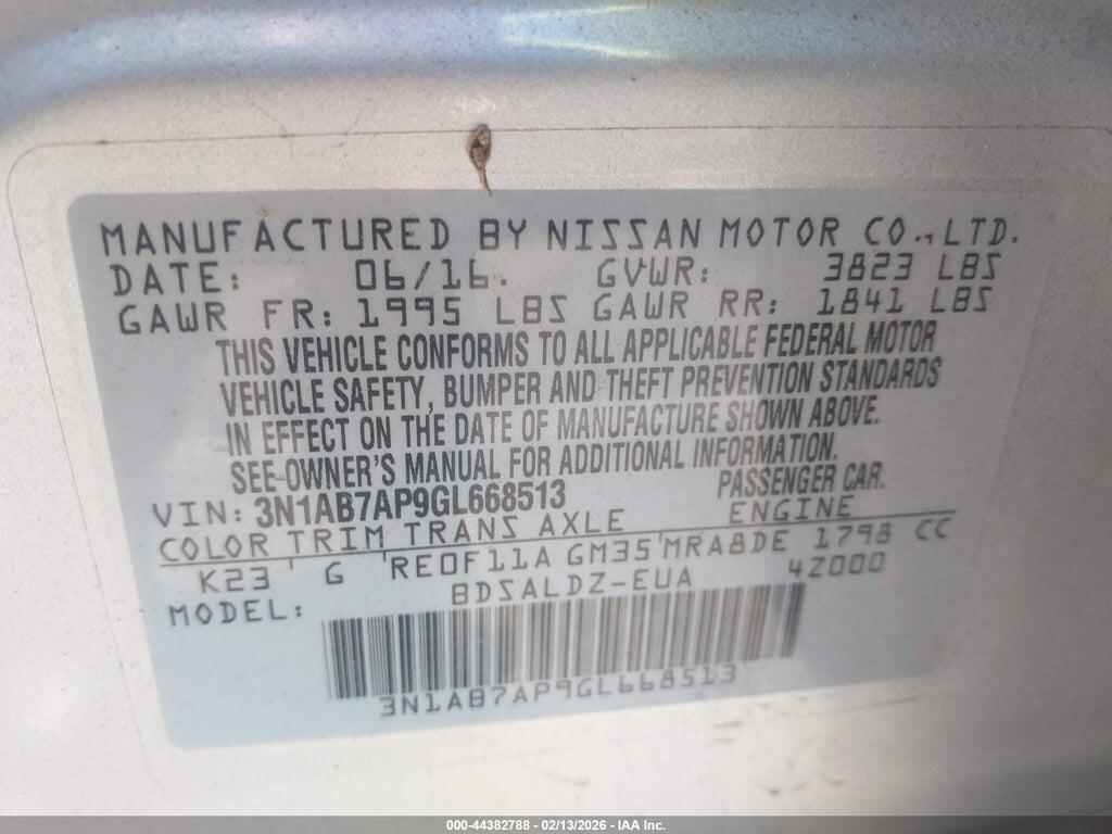 3N1AB7AP9GL668513 2016 NISSAN SENTRA photo no. 9
