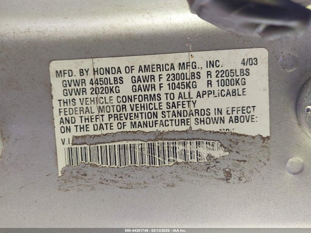 5J6YH17553L008823 2003 HONDA ELEMENT photo no. 9