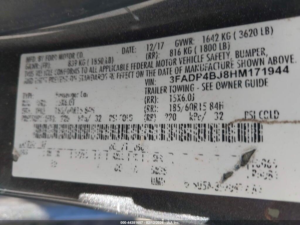 3FADP4BJ8HM171944 2017 FORD FIESTA photo no. 9
