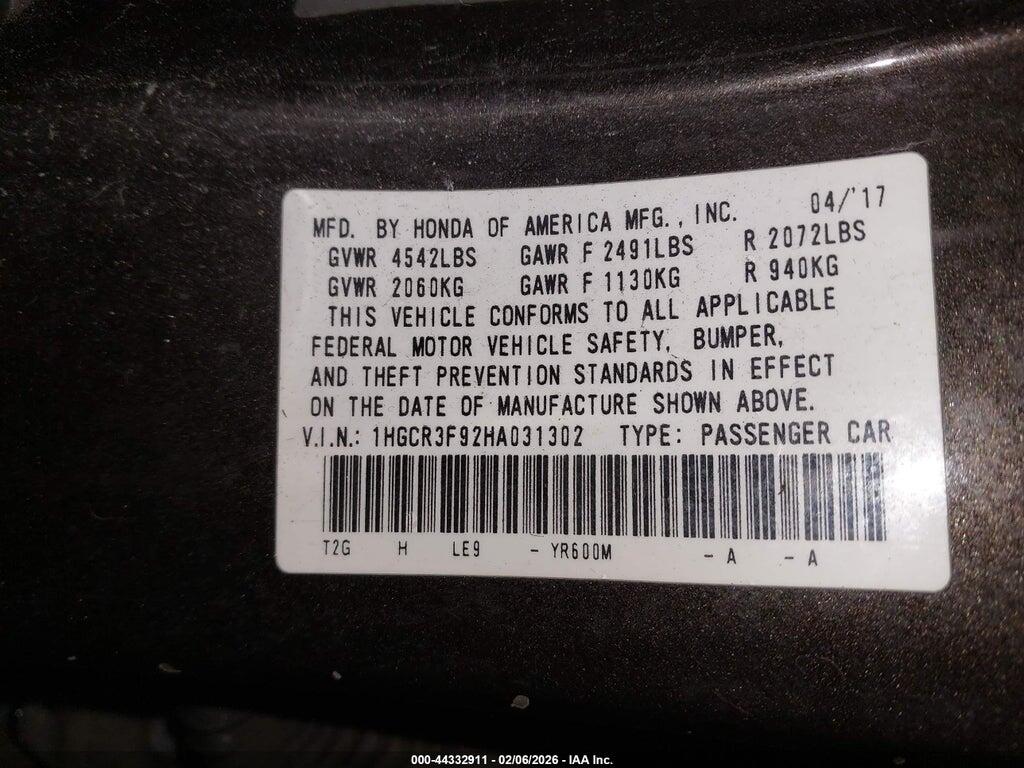 1HGCR3F92HA031302 2017 HONDA ACCORD photo no. 9