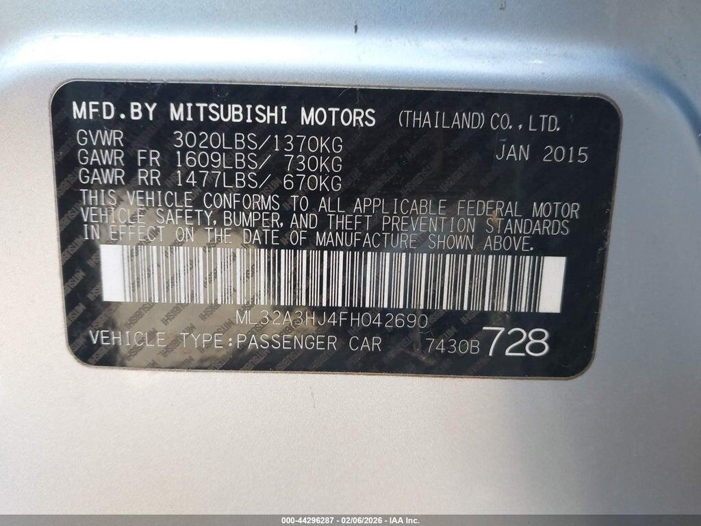 ML32A3HJ4FH042690 2015 MITSUBISHI MIRAGE photo no. 9