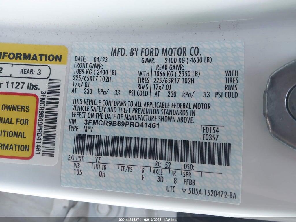 3FMCR9B69PRD41461 2023 FORD BRONCO SPORT photo no. 9